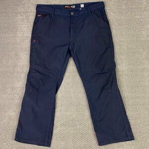 Ariat FR M4 Low Rise Boot Cut Work Pants Men's 40 x 30 Fit 42 x 29 Navy Blue